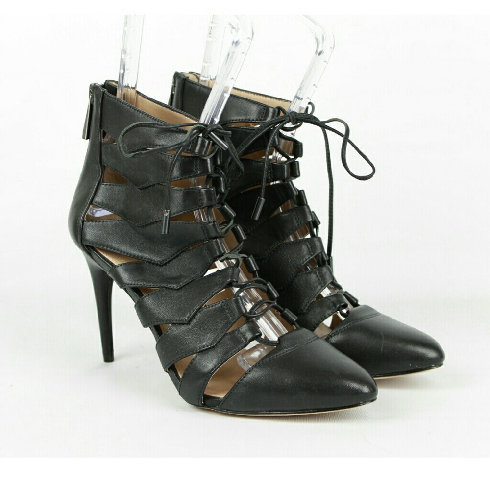 BCBGMaxAzria Black Lace-Up Heels